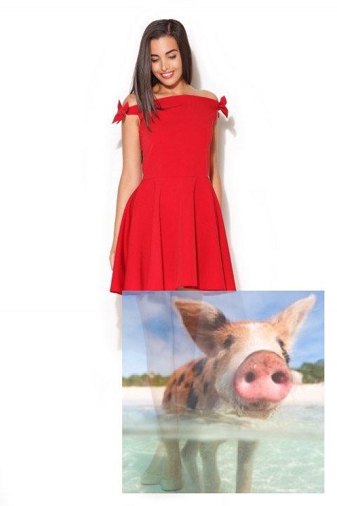 Produkt Przykładowy Sukienka K170 - Odcienie czerwieni