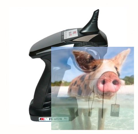 Radio pistoletowe FlySky GT2B 3CH 2.4Ghz + odbiornik A3