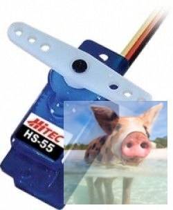 Serwo HS-55 (micro, 1.1kg/4.8V, 0.17sek/60*) Serwo HS-55 (micro, 1.1kg/4.8V, 0.17sek/60*)