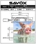 Serwo Savox SV-1250MG 29.6g (8kg/.0,11sec)