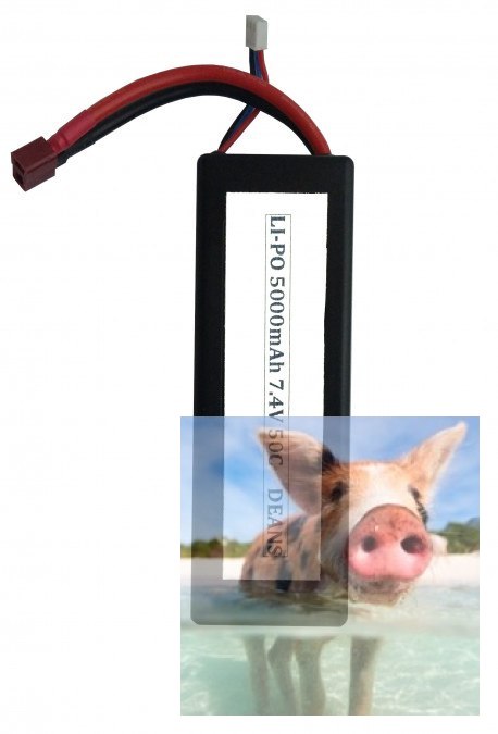 5000mAh 7.4V 50C T-Dean HardCase LiPo