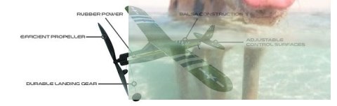 Szybowiec Aviator-Piper 16 z napędem gumowym Szybowiec Aviator-Piper 16 z napędem gumowym