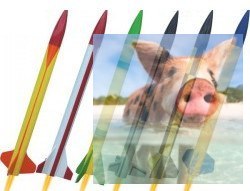 Zestaw sześciu rakiet CLASSIC MAXI - drewniane żeberka 3502