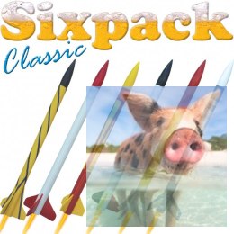 Zestaw sześciu rakiet CLASSIC - drewniane żeberka 3501