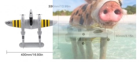 P-38 Lightning 2.4GHz RTF (rozpiętość 43cm) - srebrny