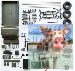 Ciężarówka wojskowa WPL B-24K 1:16 4x4 - KIT - Zielony