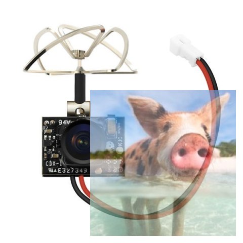 Kamera TX02 z VTX (5.8GHz, 40CH, 200mW, NTSC, 600TVL, 120FOV, 2.5-5.5V)