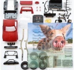 Samochód OFF-ROAD WPL C-14K 1:16 4x4 - KIT - Czerwony