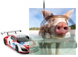 Audi R8 LMS 1:18 RTR z prawdziwą kierownicą (zasilanie na baterie AA) - Biały