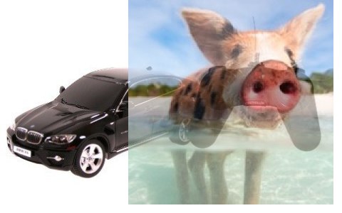 BMW X6 1:24 RTR (zasilanie na baterie AA) - Czarny