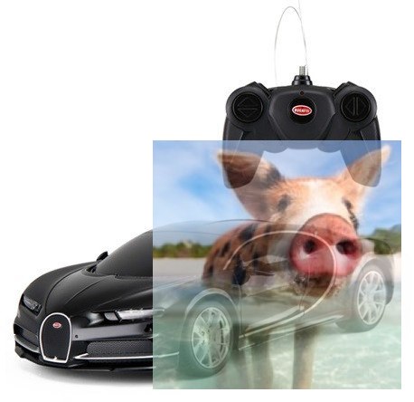 Bugatti Chiron 1:24 RTR (zasilanie na baterie AA) - Czarny