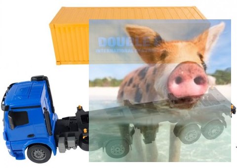 Ciężarówka kontenerowa Mercedes-Benz 1:20 2.4GHz (dźwięki i światła, otwierane drzwi, odpinana naczepa)