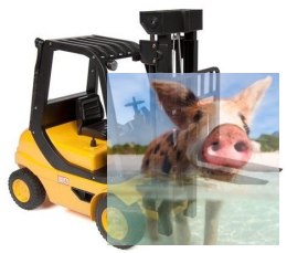 Duży wózek widłowy + paleta 1:20 (dźwięki i światła, podnoszenie i opuszczanie wideł)