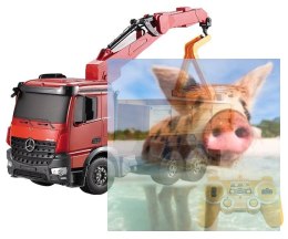 Dźwig Mercedes-Benz Arocs 1:20 2.4GHz RTR (dźwięki i światła, obracane ramię, podnoszona naczepa)