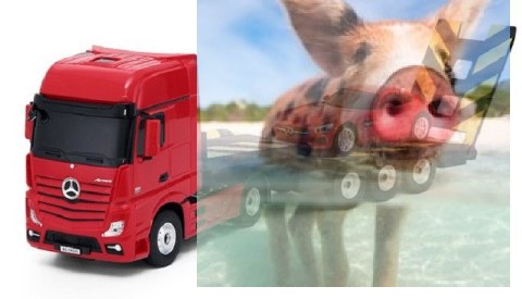 Mercedes-Benz Actros z lawetą 1:24 RTR 2.4GHz (akumulator, ładowarka sieciowa) - czerwony