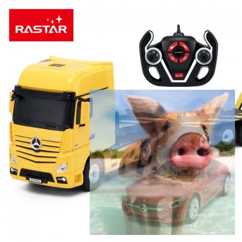 Mercedes-Benz Actros z lawetą 1:24 RTR 2.4GHz (akumulator, ładowarka) - żółty