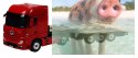Mercedes-Benz Actros z lawetą 1:26 RTR (zasilanie na baterie AA) - czerwony