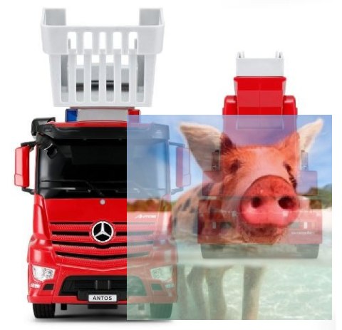 Mercedes-Benz Antos wóz strażacki i policyjny 1:24 RTR (zasilanie na baterie AA) - czerwony Mercedes-Benz Antos wóz strażacki i policyjny 1:24 RTR (zasilanie na baterie AA) - czerwony