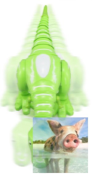 Dino (efekty świetlne i dźwiękowe) - zielony