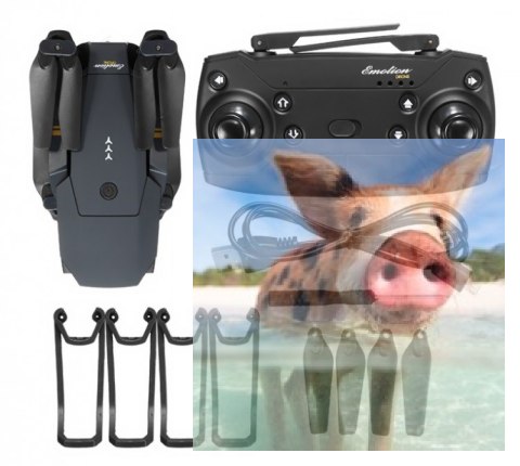 Dron E58 WiFi (FPV 2MP, 3 akumulatory, 2.4GHz, zasięg 80-100m, żyroskop, powrót, zawis, 27cm)