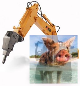 Koparka gąsienicowa z młotem wyburzeniowym Alloy 1:14 16CH 2.4GHz RTR