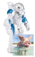 Robot Spaceman RASTAR 1:32 (światła i dźwięki, ruchome ramiona) - Biały
