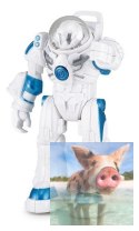Robot Spaceman RASTAR 1:32 (światła i dźwięki, ruchome ramiona) - Biały