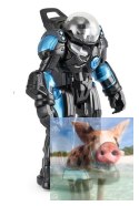Robot Spaceman RASTAR 1:32 (światła i dźwięki, ruchome ramiona) - Czarny