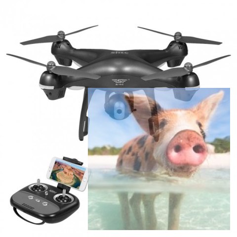 SJRC S70W (GPS, kamera FPV 720p WIFI, zasięg 150m) - czarny