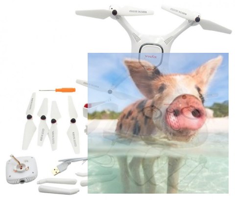 Syma X25 PRO (GPS, zdalnie obracana kamera WiFi FPV 720p, 2.4GHz, 37.5cm) - Biały