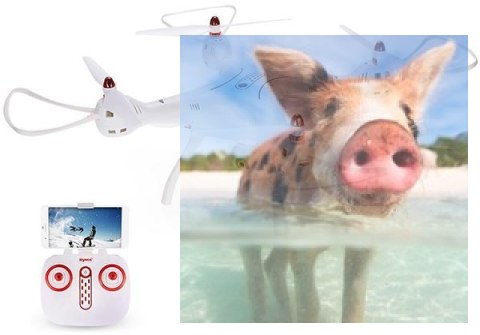 Syma X8SW-D (kamera FPV, 2.4GHz, zasięg do 70m, funkcja zawisu i powrotu, ruchoma kamera, 50cm)