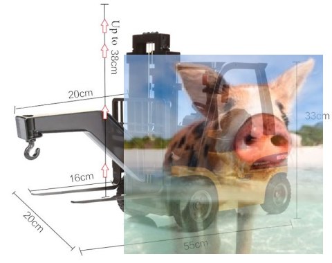 Wózek widłowy z dźwigiem 1:10 8CH 2.4GHz RTR