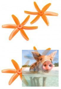 GEMFAN: Śmigła Gemfan Glass Fiber Nylon 6 Blade 5x4 pomarańczowe (CW+CCW)