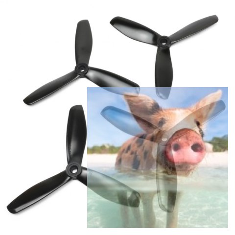 HQ Prop Triple 3X3X3 czarne (2CW+2CCW) - włókno szklane