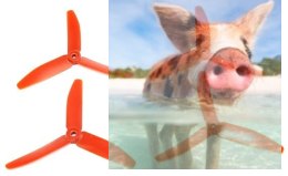 HQ Prop Triple 5X4X3 czerwony (2xCW+2xCCW) - włókno szklane