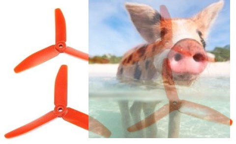 HQ Prop Triple 5X4X3 czerwony (2xCW+2xCCW) - włókno szklane