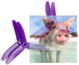 HQ Prop Triple 5X4X3 fioletowy (2xCW+2xCCW) - włókno szklane