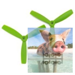 HQ Prop Triple Pusher 5X4.5X3RG zielony (2xCW) - włókno szklane