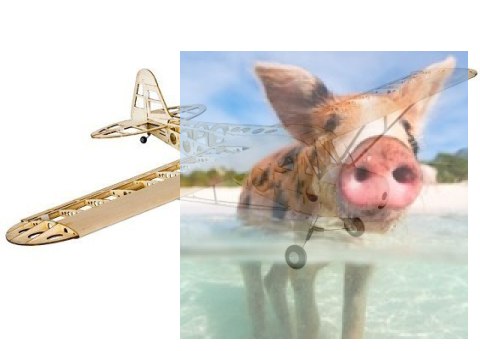 Samolot Piper J-3 Club Balsa Kit (rozpiętość 1800mm) + Motor + ESC + 4x Serwo