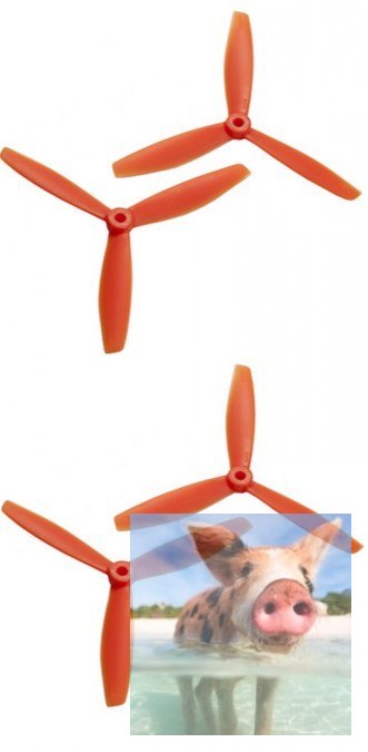 Śmigła Gemfan Glass Fiber Nylon 3 Blade 5x3 czerwone (2x CW + 2x CCW)