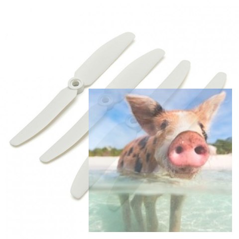 Śmigła Gemfan Glass Fiber Nylon 3 Blade 5x4 białe (2x CW + 2x CCW)