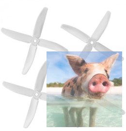 Śmigła Gemfan Glass Fiber Nylon 4 Blade 5x4 białe (2xCW+2xCCW)