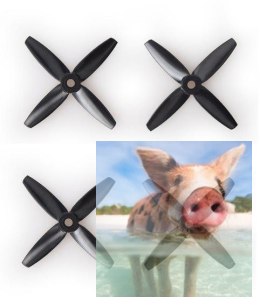 Śmigła Gemfan PC 4 Blade Bullnose 3x3.5 czarne (2x CW + 2x CCW)