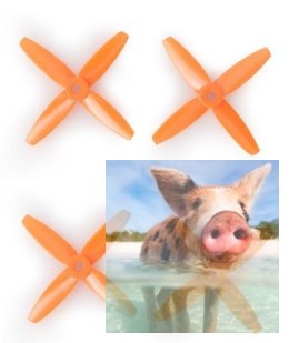 Śmigła Gemfan PC 4 Blade Bullnose 3x3.5 pomarańczowe (2x CW + 2x CCW)