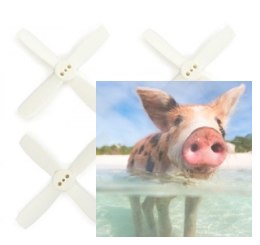 Śmigła Gemfan PC 4 Blade Bullnose (3 hole) 2x3.5 przezroczyste (2x CW + 2x CCW)