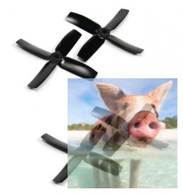 Śmigła Gemfan PC 4 Blade Bullnose 4x4 czarne (2x CW + 2x CCW)