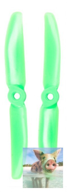 Śmigła Gemfan PC 5x4 zielone (2xCW+2xCCW)