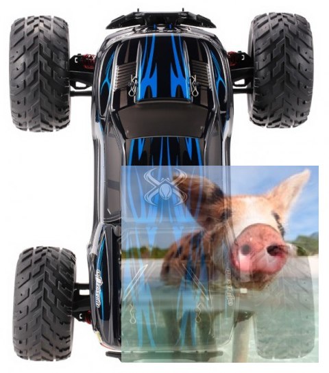 Monster Truck CHALLENGER 2WD 1:12 2.4GHz RTR - Niebieski