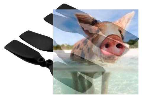 Śmigła 3.5cm czarne do JJRC 8993W - 4 połówki CW + 4 połówki CCW