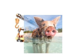 Ciężarówka dźwig - do zbudowania z klocków - PULL BACK (C52013W)